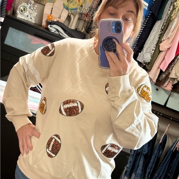 white birch Tops - White Birch Cream Ribbed Knit Sweatshirt